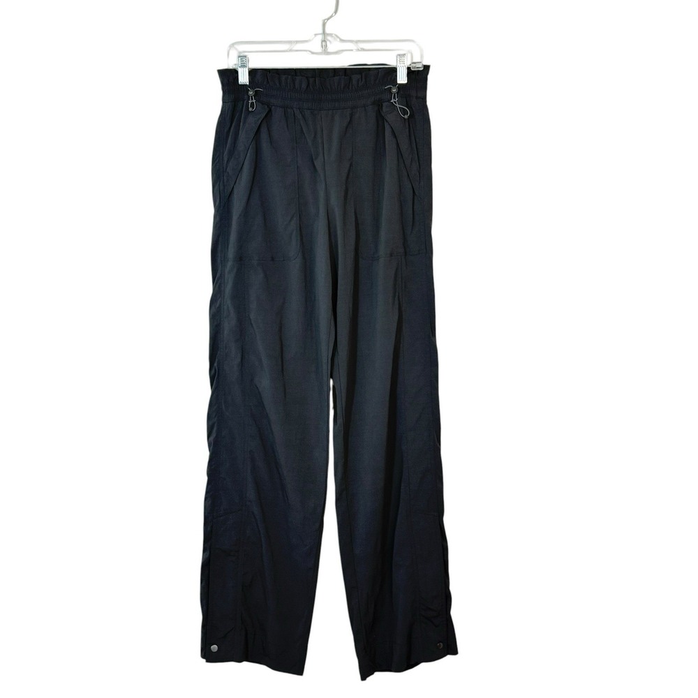 Athleta Trekkie High Rise Parachute Pant Sz 6 Tall Black #533487 Wide Leg Dance - Picture 4 of 16